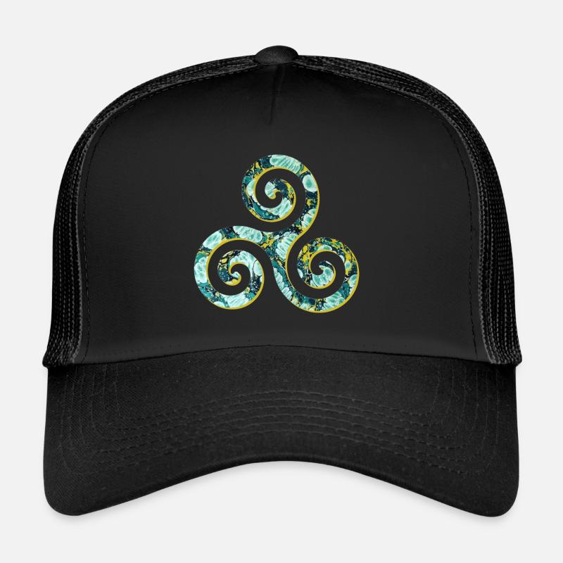 symbole celtique 1 triskele e 241 - Casquette trucker - noir/noir