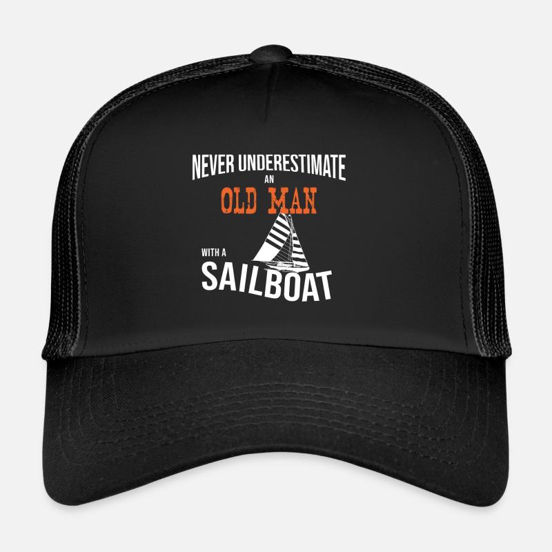 Old man sailing - sailboat captain gift Trucker Cap