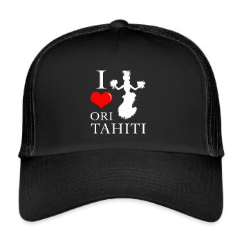 I love Ori Tahiti - Casquette trucker  - noir/noir - Devant