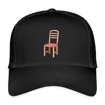 Stuhl Illustration - Trucker Cap - Schwarz/Schwarz - Vorne