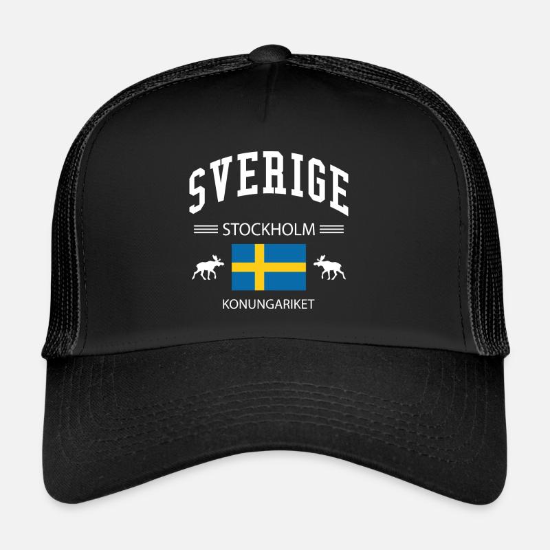 Suède - Casquette trucker  - noir/noir