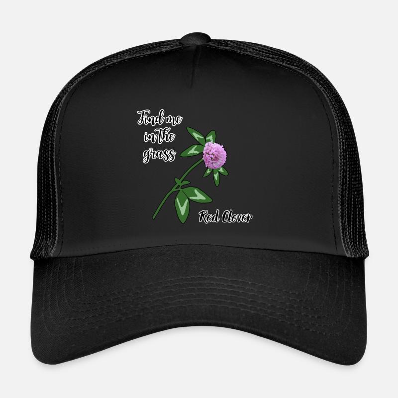Find me in the grass... red clover - Trucker Cap - black/black