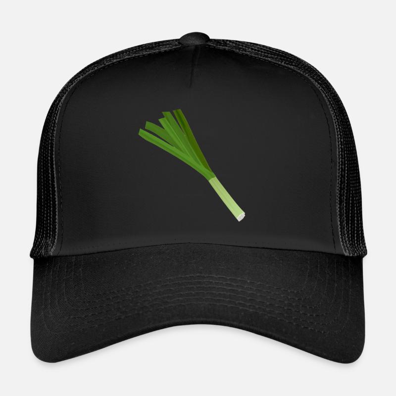 Poireau - Casquette trucker  - noir/noir