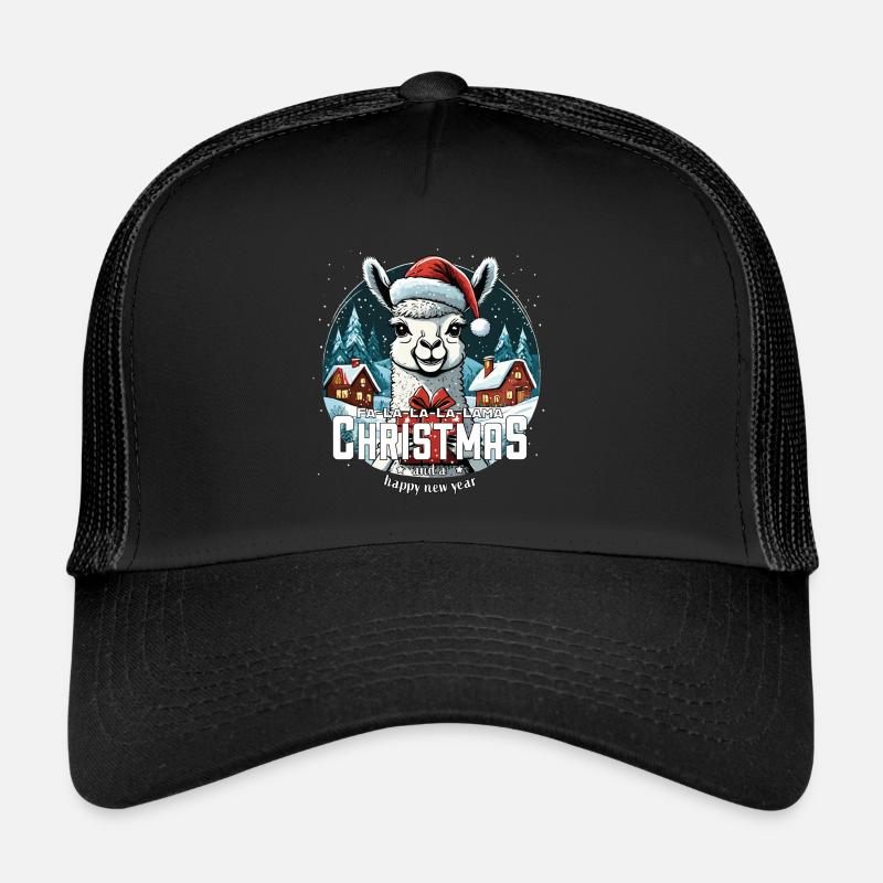 Christmas Llama Fa La La La Lama Christmas Trucker Cap