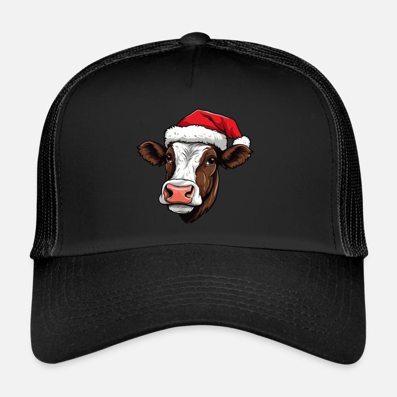 Kuh Weihnachten Tier Kopf Trucker Cap