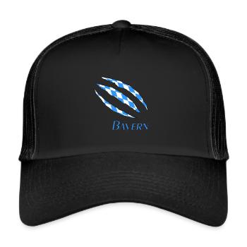 Bayern Bayer Bavaria - Trucker Cap - Schwarz/Schwarz - Vorne