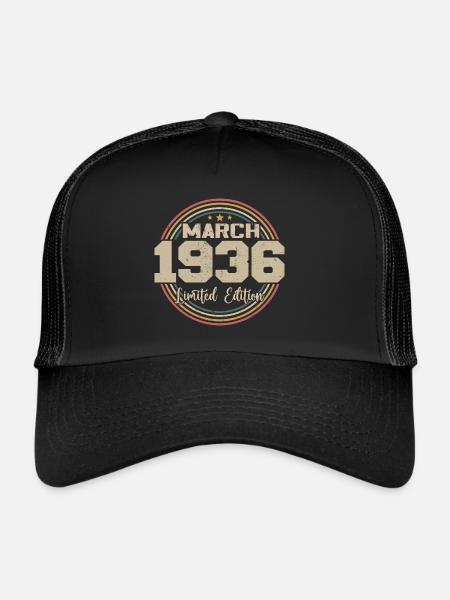 Génial Depuis Mars 1936 Anniversaire 1936 Cadeau - Casquette trucker  - noir/noir - Devant
