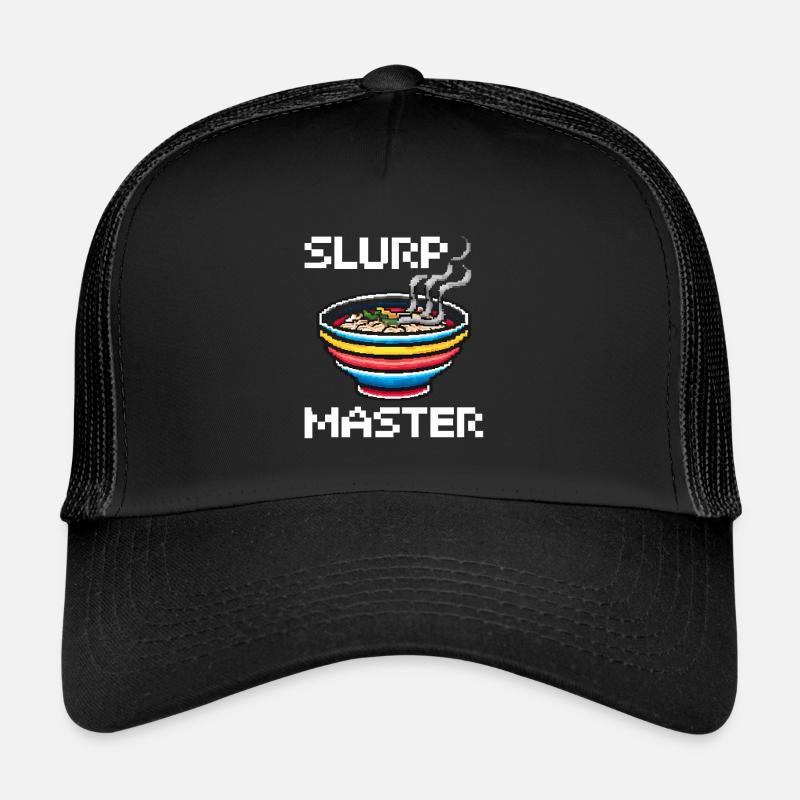 Pixel Art Ramen - Casquette trucker  - noir/noir