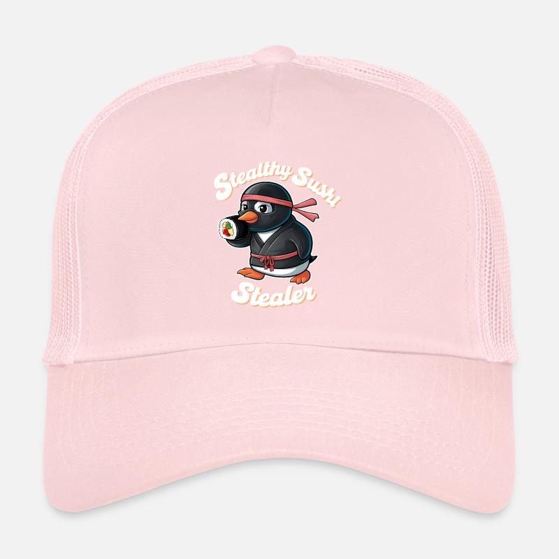 Ninja Penguin Stealing Sushi Trucker Cap