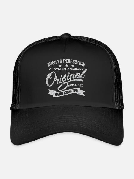 Original 1982 Vintage Rétro 1982 Anniversaire 1982 - Casquette trucker  - noir/noir - Devant