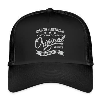 Original 2020 Jahrgang Retro 2020 Geburtstag 2020 - Trucker Cap - Schwarz/Schwarz - Vorne