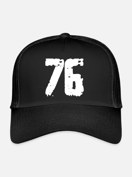 76 Number Vintage - Trucker Cap - black/black - Front