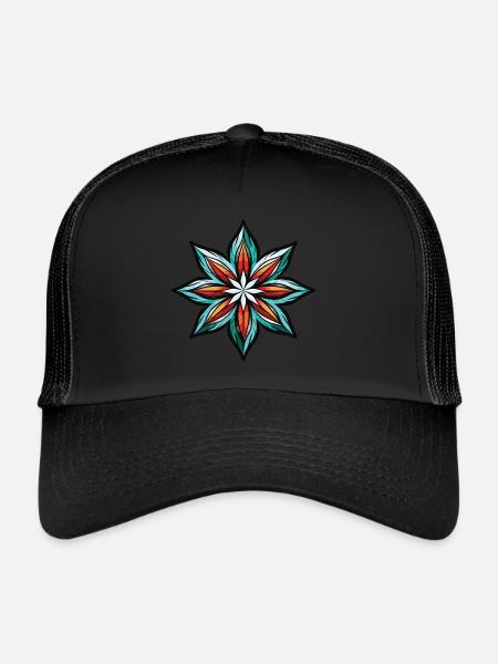 Icône de flocon de neige - Casquette trucker  - noir/noir - Devant