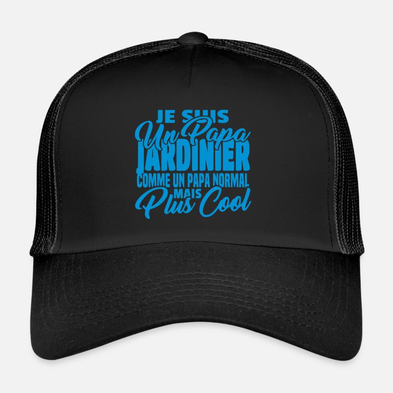 Papa jardinier mais plus cool - Casquette trucker  - noir/noir