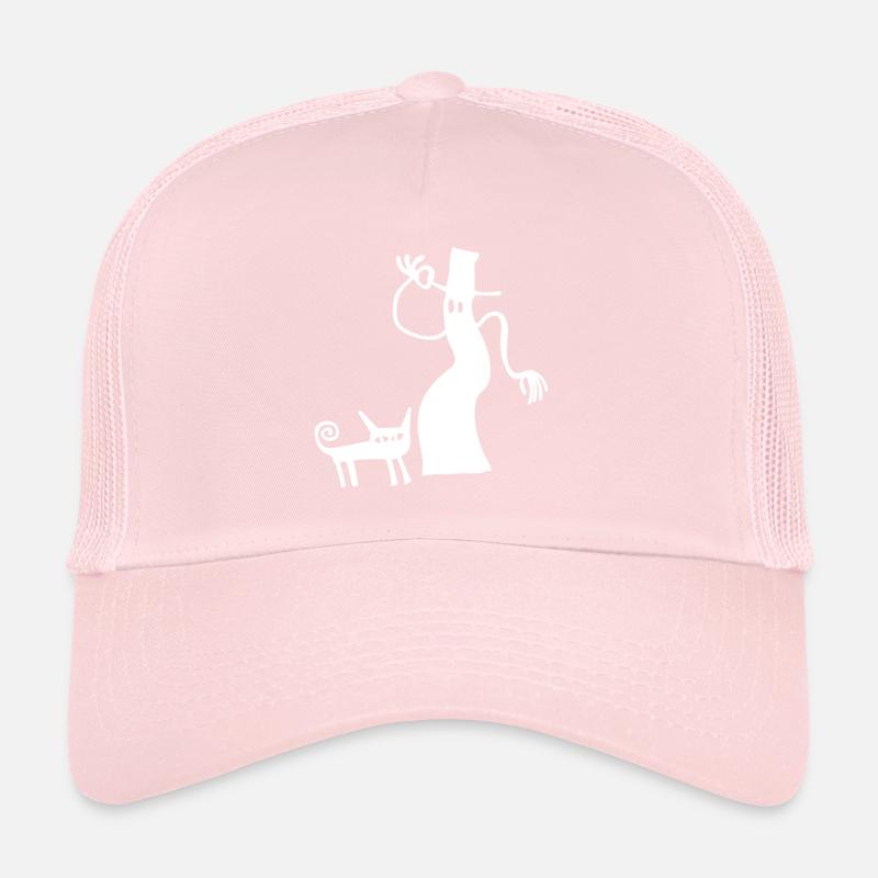 Sorcière avec chat Casquette trucker 