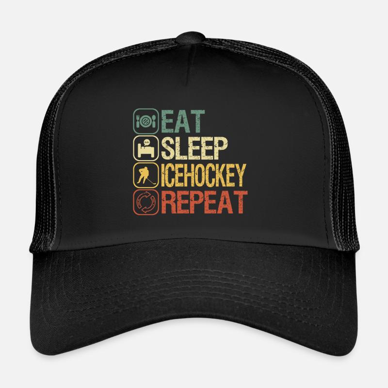 Eishockey - Trucker Cap - Schwarz/Schwarz