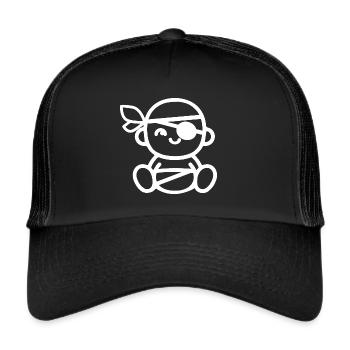 Baby Pirate - white - Trucker Cap - black/black - Front
