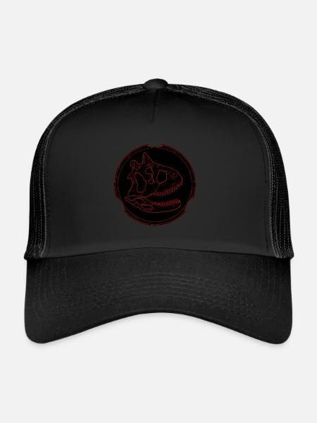 Carnotaurus Fossil Schädel - Trucker Cap - Schwarz/Schwarz - Vorne