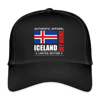 Island - Trucker Cap - Schwarz/Schwarz - Vorne