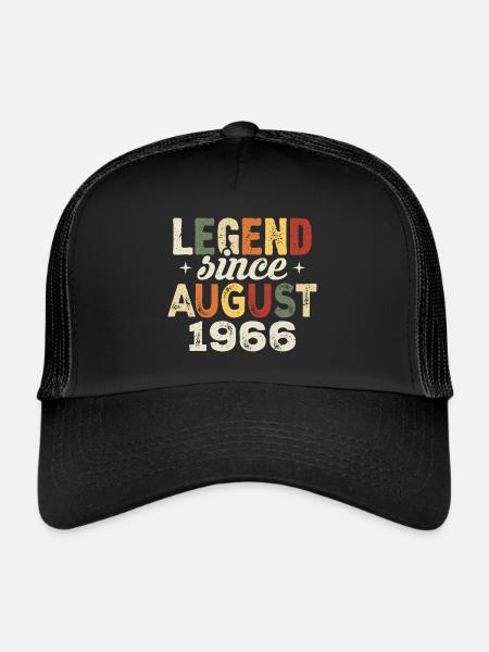 Août 1966 Anniversaire Août 1966 - Août 1966 - Casquette trucker  - noir/noir - Devant