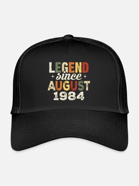 Août 1984 Anniversaire Août 1984 - Août 1984 - Casquette trucker  - noir/noir - Devant