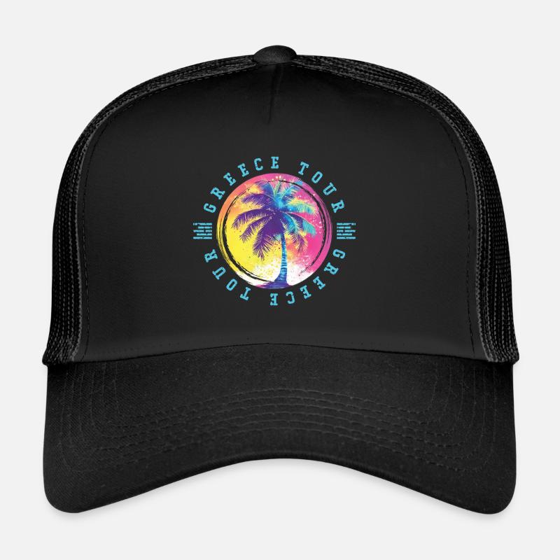 Tour de la Grèce Palmiers Multicolores Casquette trucker 