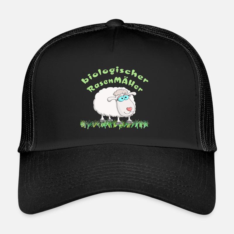 Schaf = biologischer Rasenmäher - Trucker Cap - Schwarz/Schwarz