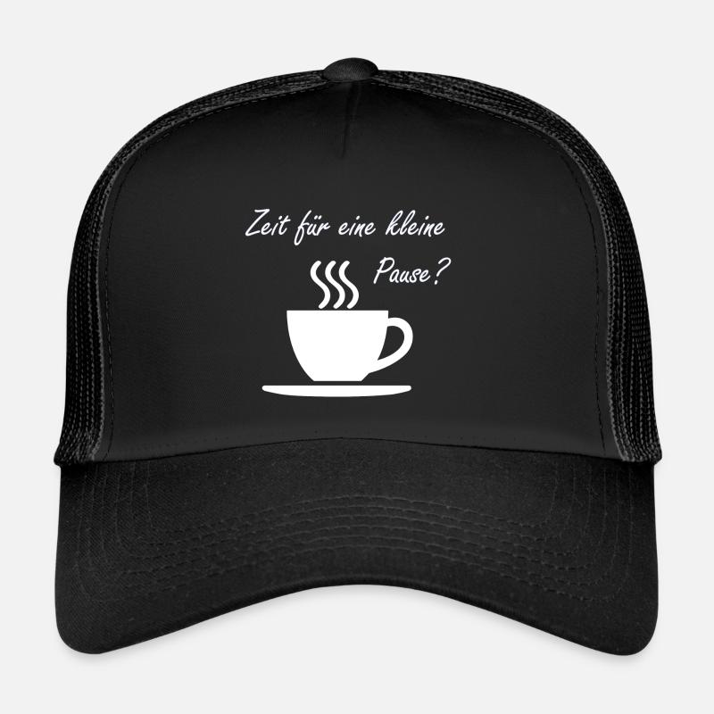Kaffepause - Teatime - Trucker Cap - Schwarz/Schwarz