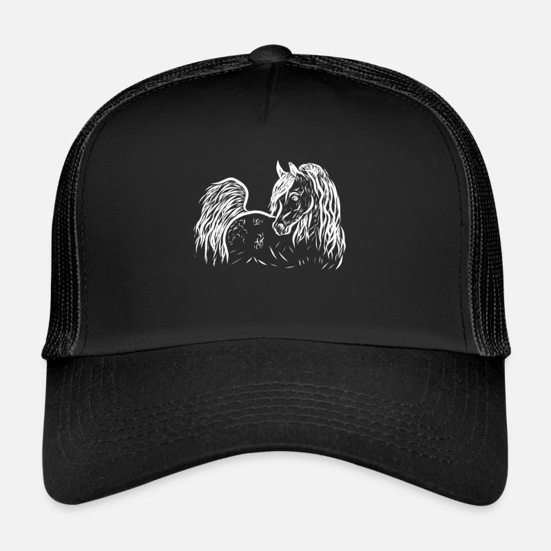 Araber Pi white - Trucker Cap - Schwarz/Schwarz