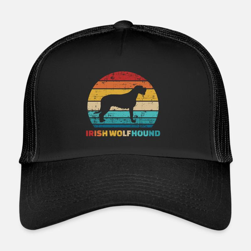 Irischer Wolfshund - Trucker Cap - Schwarz/Schwarz