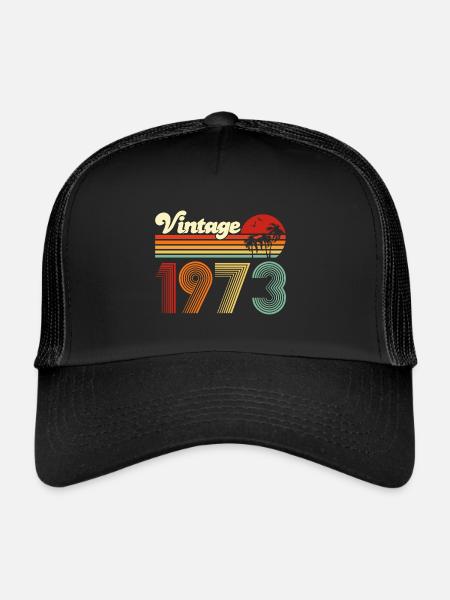 Vintage 1973 Retro Männer Geschenk 50. Geburtstag - Trucker Cap - Schwarz/Schwarz