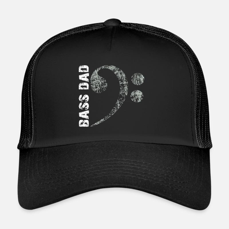 Bass Dad - Papa joue de la basse - Clé de fa Casquette trucker 