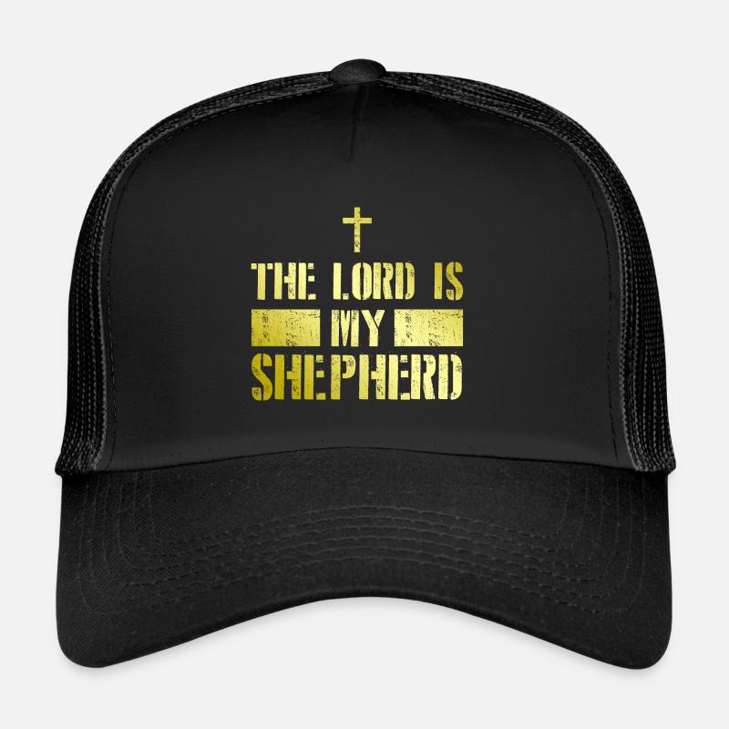 Jesus Mein Hirte Christlich Glaube Bibel Spruch - Trucker Cap - Schwarz/Schwarz