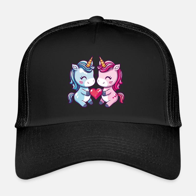 Licorne Couple Amour Saint-Valentin Casquette trucker 