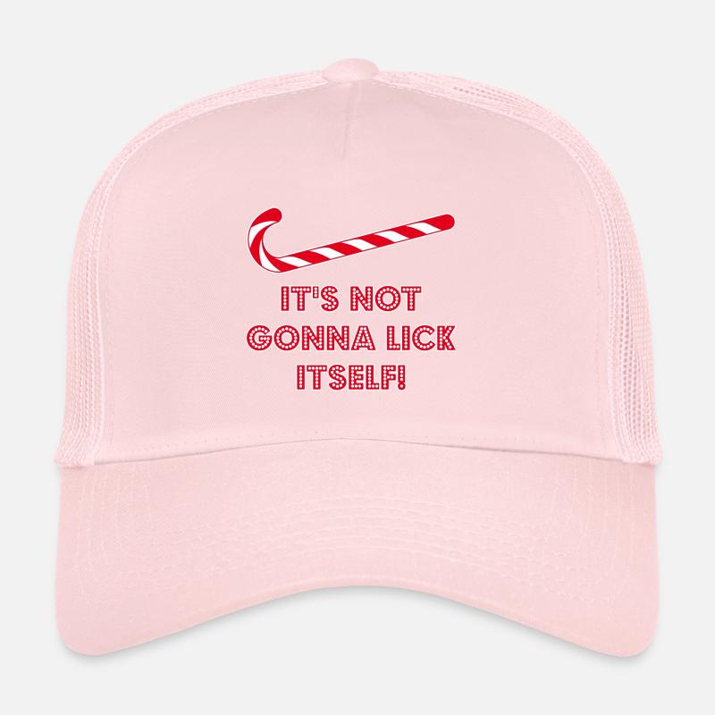 It's Not Gonna Lick Itself Candy Cane Christmas Trucker Cap