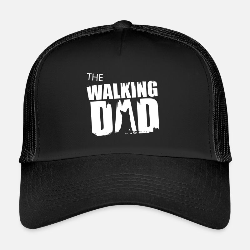 Schäferhund Walking Dad Geschenkidee Vater Gassi - Trucker Cap - Schwarz/Schwarz