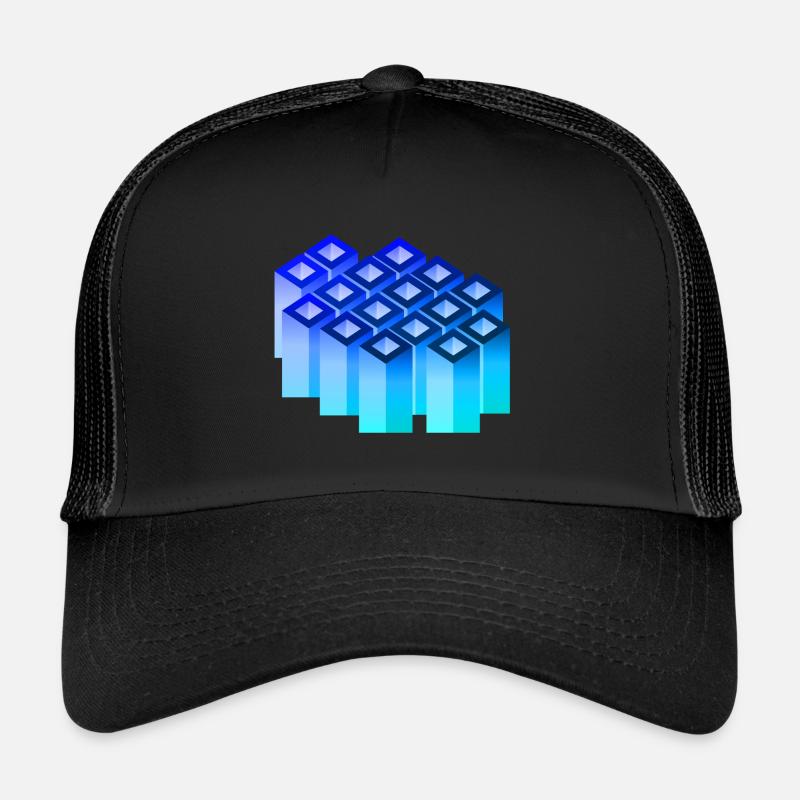 abstrakt Warben Kunst 1 - Trucker Cap - Schwarz/Schwarz