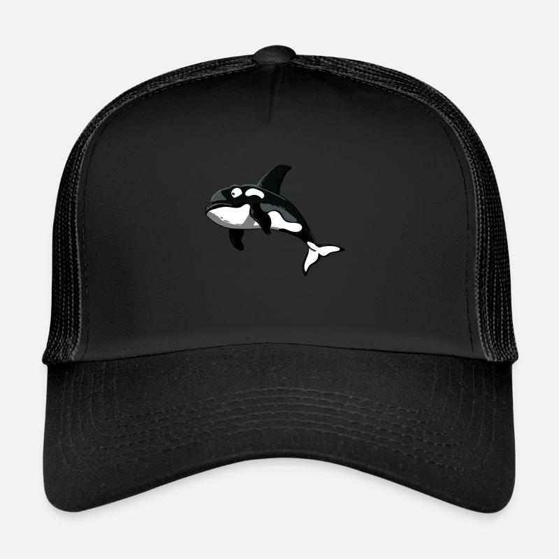 Orca Killerhai Shirt - Trucker Cap - Schwarz/Schwarz