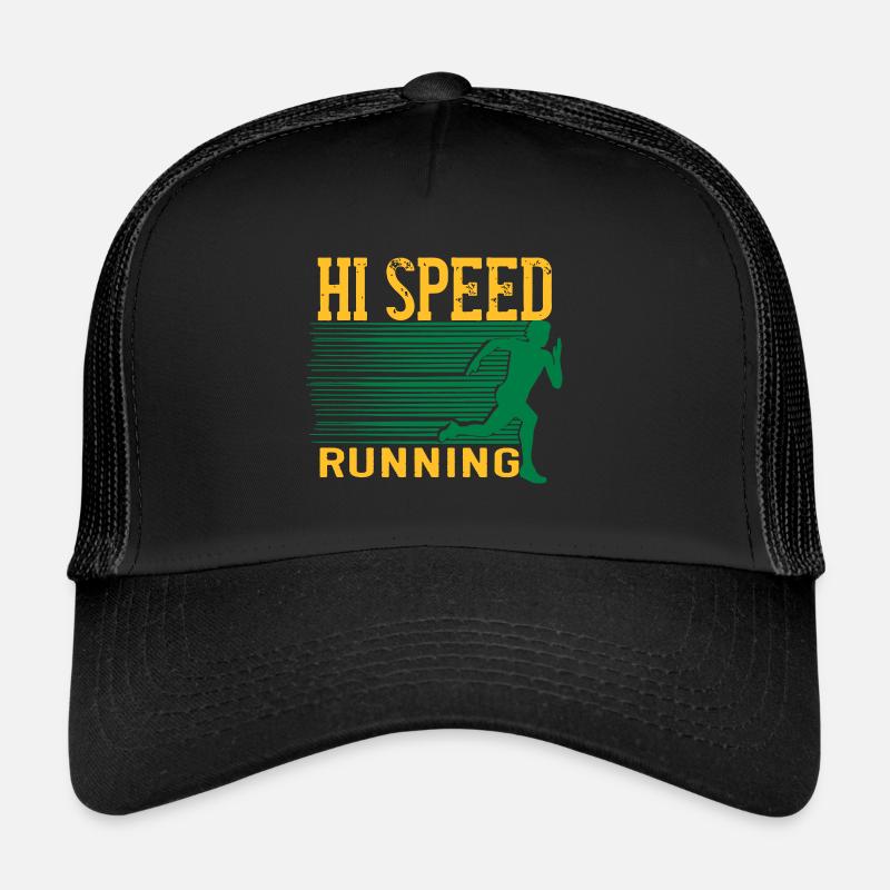 HI SPEED RUNNING vector design - Trucker Cap - black/black