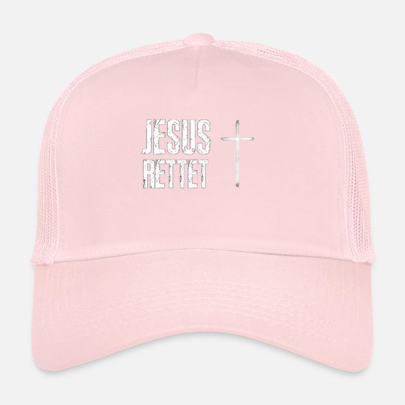 Jesus rettet Kreuz weiß - Christliche Designs Trucker Cap