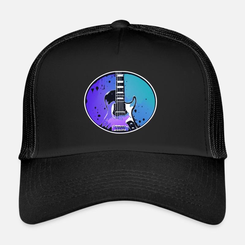 Gitarre - Trucker Cap - Schwarz/Schwarz