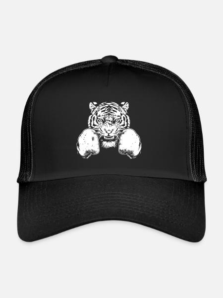 Tiger Boxer Arts Martiaux MMA - Casquette trucker  - noir/noir - Devant