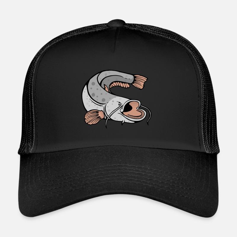 Waller, Catfish, Catfish - Illustration de Anglershirt Casquette trucker 