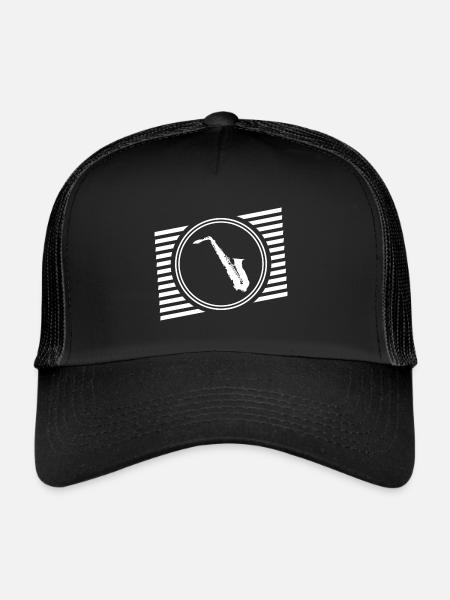 Saxofon - Trucker Cap - Schwarz/Schwarz