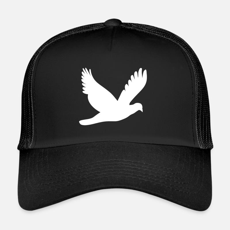 Weiße Friedenstaube - Trucker Cap - Schwarz/Schwarz