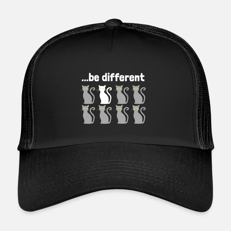 Être différent que chat - Casquette trucker  - noir/noir