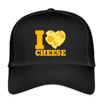 I Love Cheese - Heart Gift Gouda Pizza Bread - Trucker Cap - black/black - Front