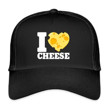 I Love Cheese - Heart Gift Gouda Pizza Bread - Trucker Cap - black/black - Front