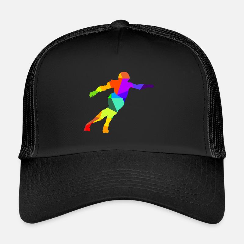 Roller Derby patins à roues alignées arc-en-ciel couleurs polygone - Casquette trucker  - noir/noir