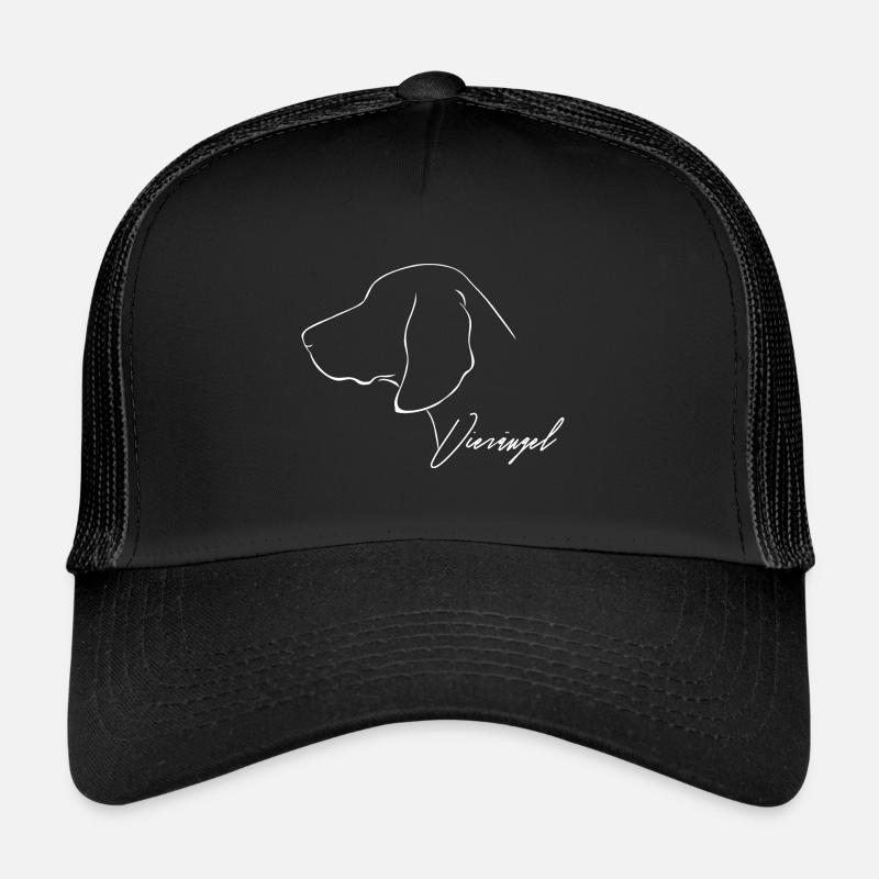 VIERÄUGEL Brandlbracke Hund Jagdhunde Wilsigns - Trucker Cap - Schwarz/Schwarz